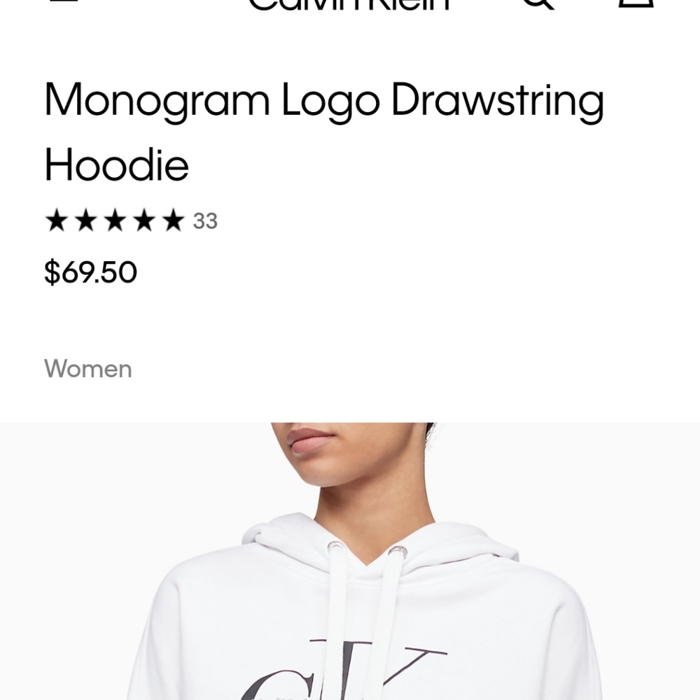 Calvin Klein Monogram Logo Drawstring Hoodie! - image 2